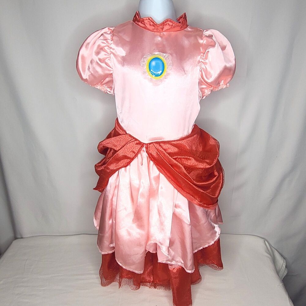 Disguise Super Mario Princess Peach Costume Dress 3T 4T